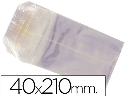 100 bolsas celofán 40x210mm.
